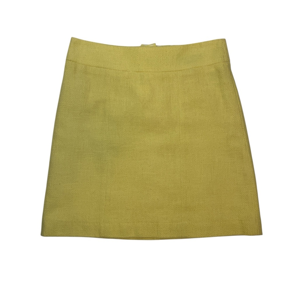 H&M butter‎ yellow tweed skirt size 4 career business casual spring summer